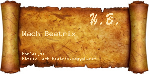 Wach Beatrix névjegykártya